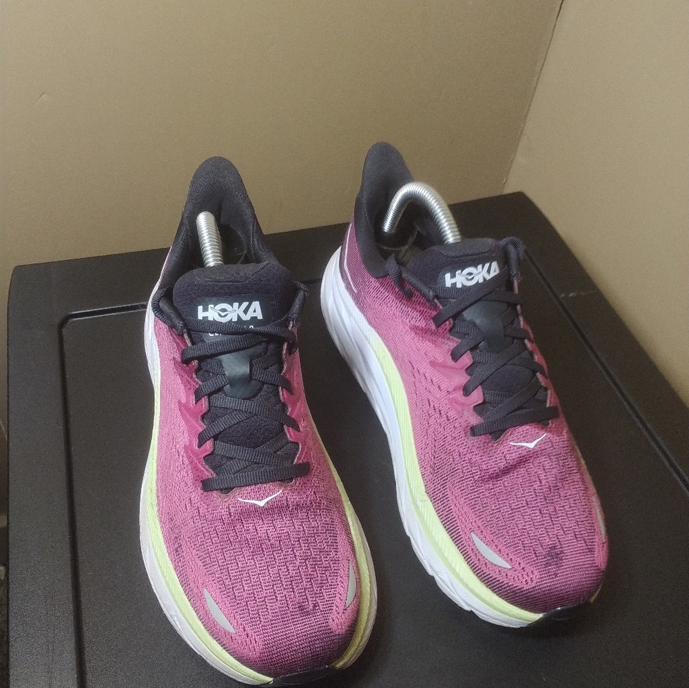 Hoka Clifton 8 Road Running, Blue Graphite / Ibis Rose Shoes